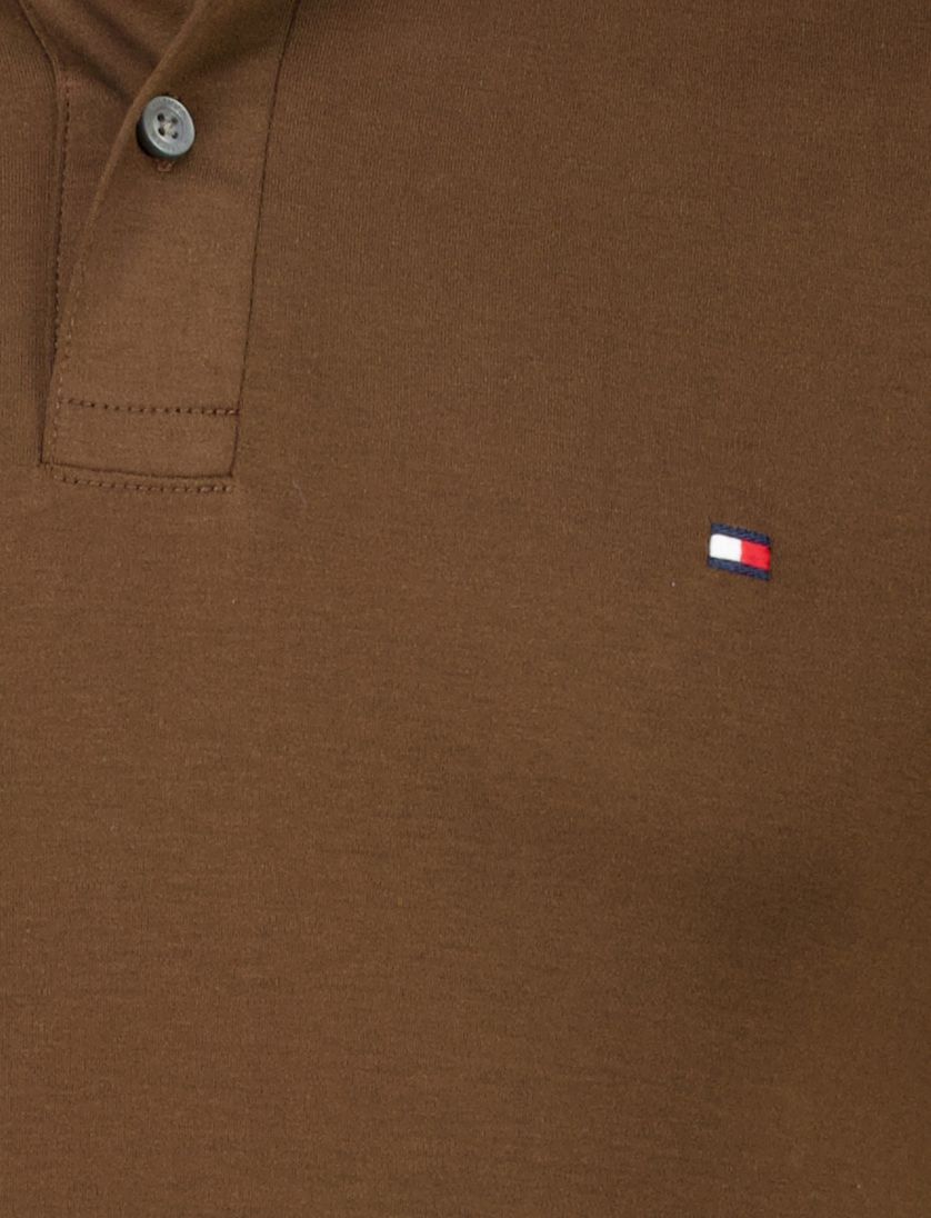 Poloshirt bruin Tommy Hilfiger Regular Fit twee knoops
