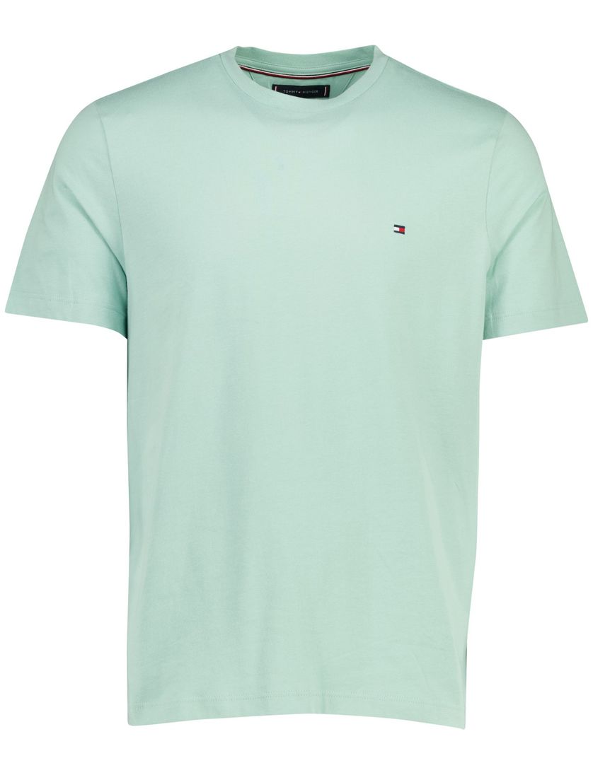 T-shirt Tommy Hilfiger ronde hals groen met logo