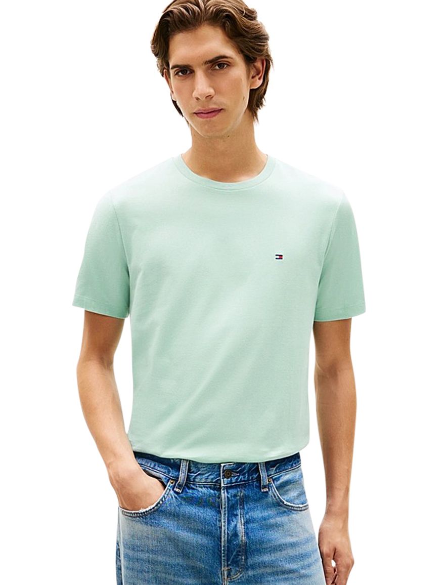 Tommy Hilfiger regular fit t-shirt groen met logo