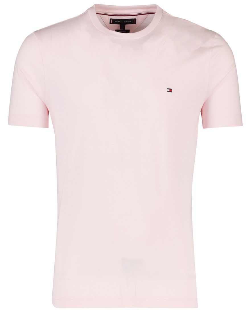 Ronde hals t-shirt tommy hilfiger roze