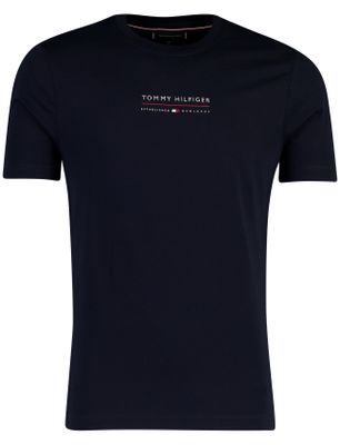 Tommy Hilfiger T-shirt Tommy Hilfiger donkerblauw ronde hals normale fit