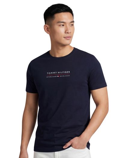 Tommy Hilfiger donkerblauw t-shirt Tommy Hilfiger ronde hals