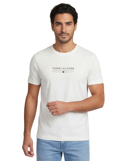 Tommy Hilfiger wit t-shirt Tommy Hilfiger merk opdruk ronde hals