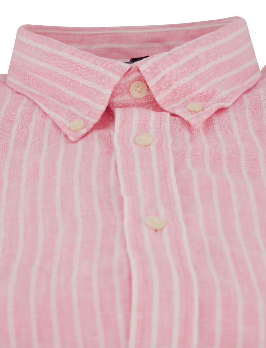 Tommy Hilfiger overhemd roze linen strepen