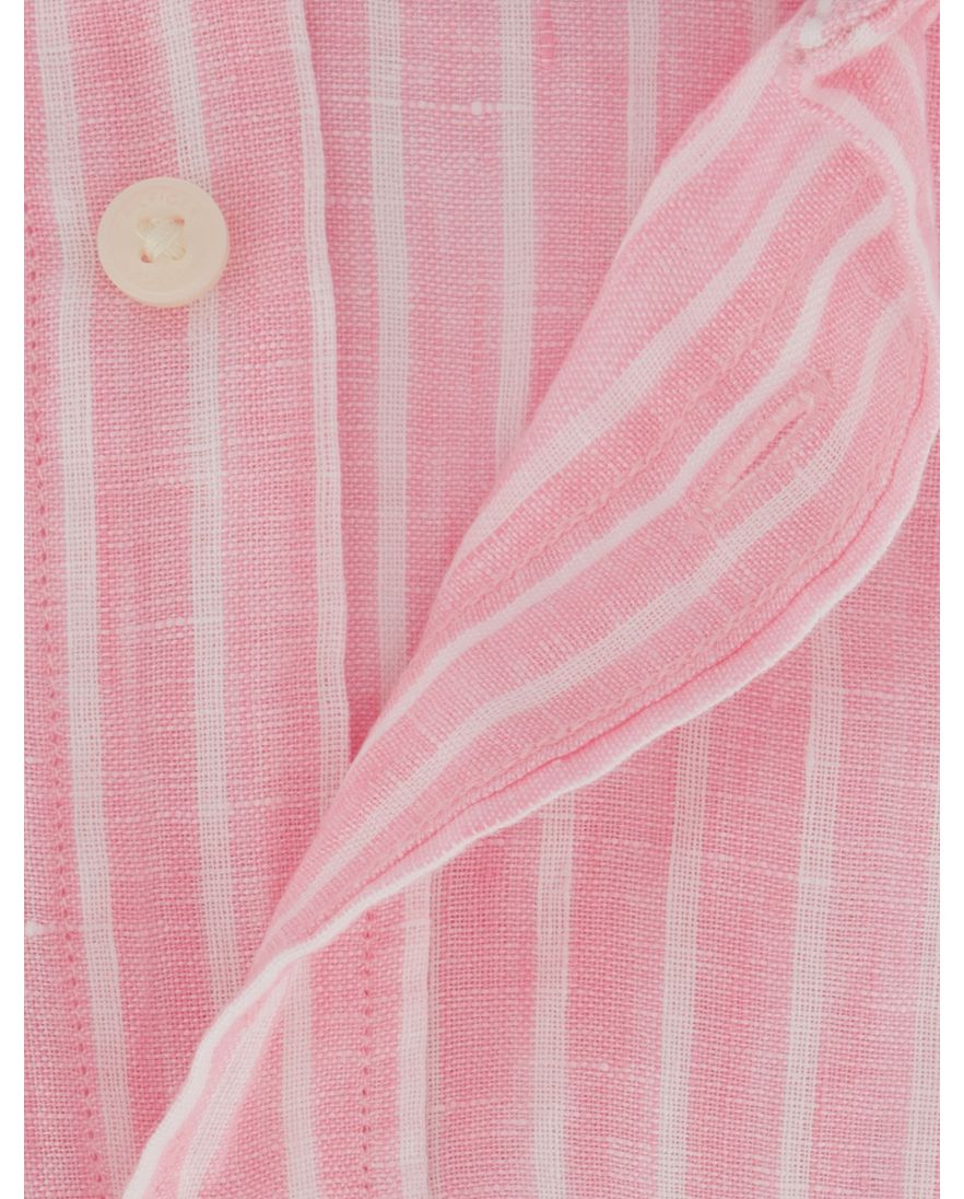 Tommy Hilfiger overhemd roze 100% linnen strepen