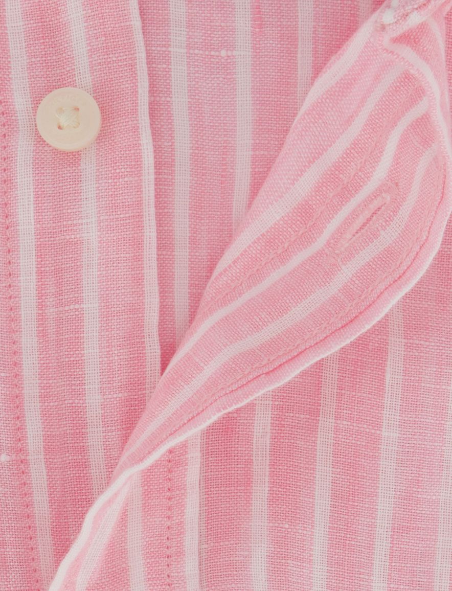 Tommy Hilfiger overhemd roze linen strepen