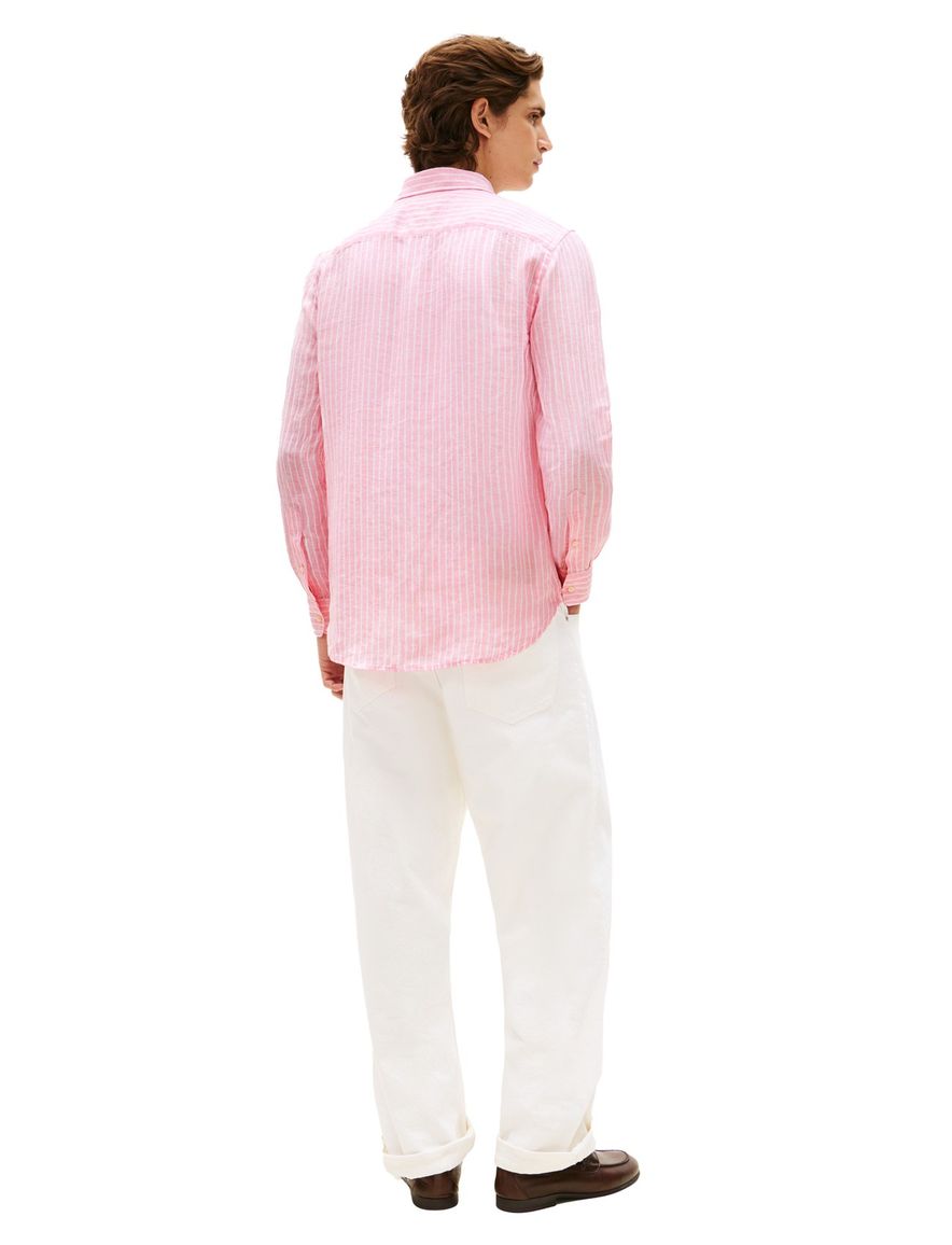 Tommy Hilfiger overhemd roze linen strepen