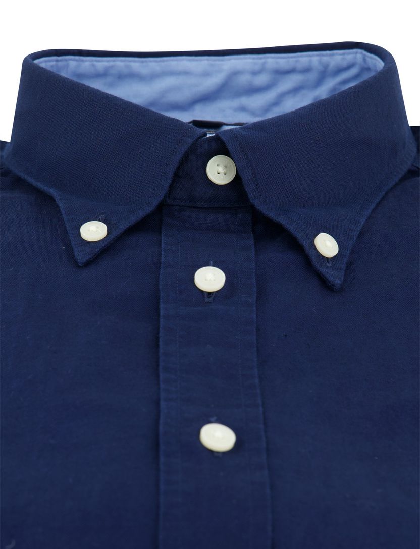 overhemd donkerblauw Tommy Hilfiger korte mouw button-down collar