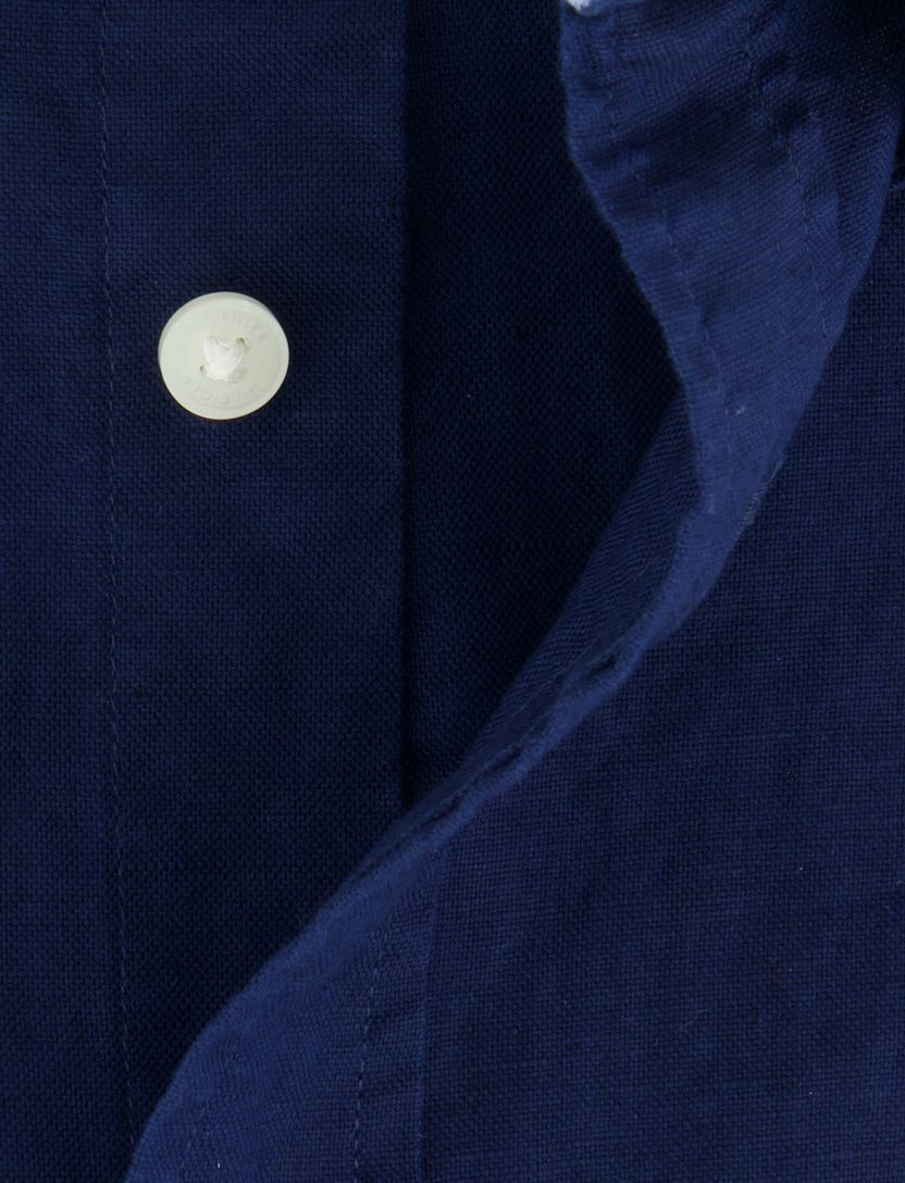 overhemd donkerblauw Tommy Hilfiger korte mouw button-down collar