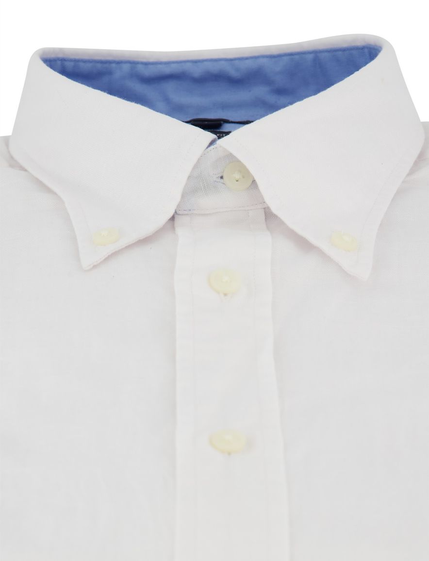 Tommy Hilfiger overhemd korte mouw wit button-down collar