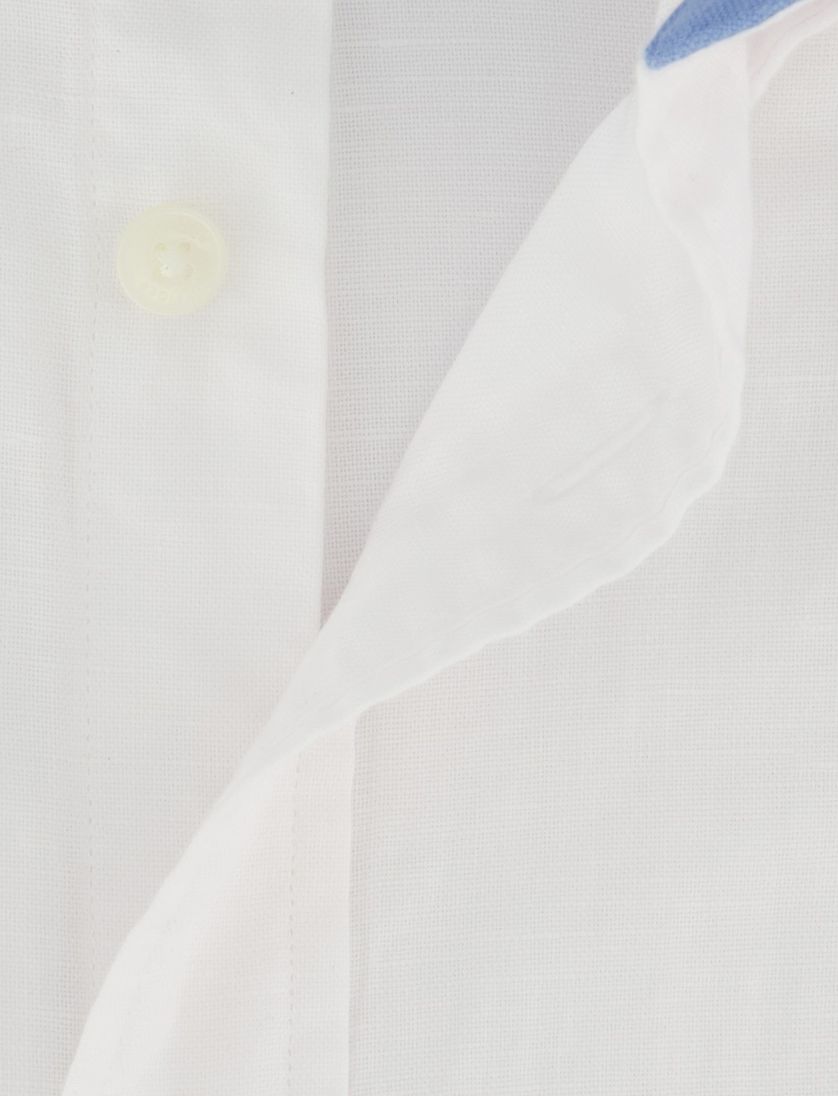 overhemd effen wit Tommy Hilfiger katoen normale fit