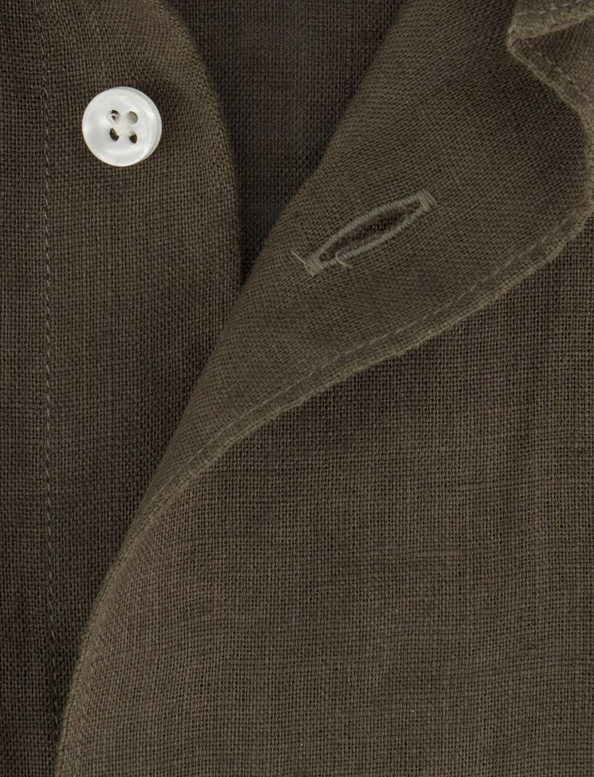 overhemd effen donkergroen Tommy Hilfiger 100% linnen