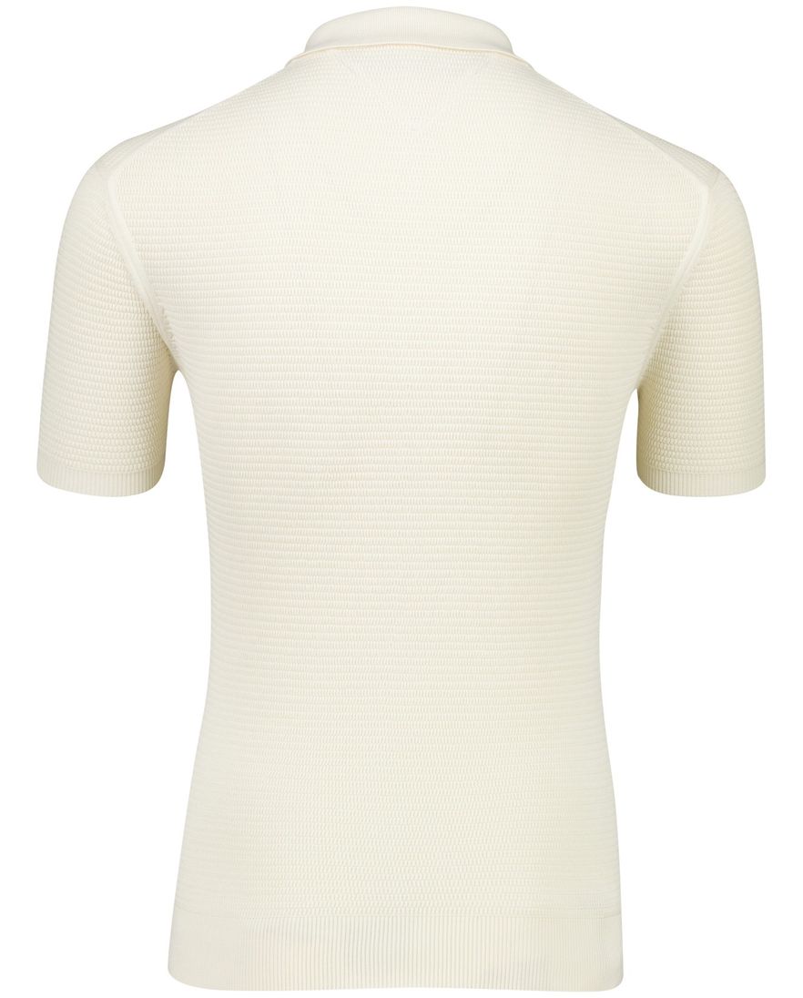 Creme poloshirt Tommy Hilfiger rits structuur