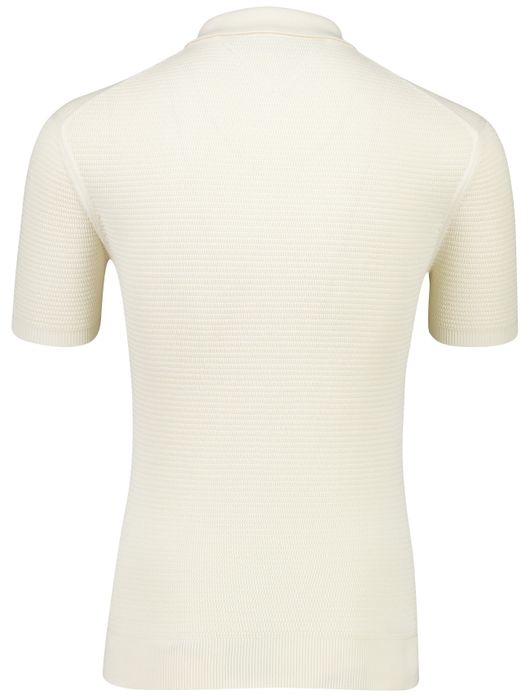 Tommy Hilfiger poloshirt creme gebreid met rits