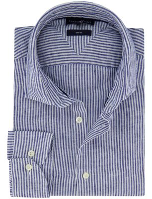 Tommy Hilfiger overhemd gestreept donkerblauw Tommy Hilfiger slim fit