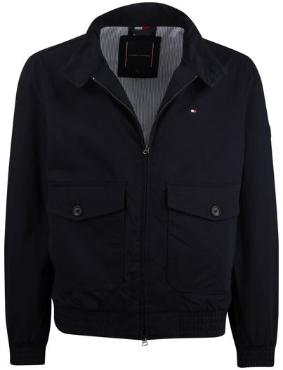 Tommy Hilfiger donkerblauwe zomerjas Tommy Hilfiger zonder capuchon klepzakken