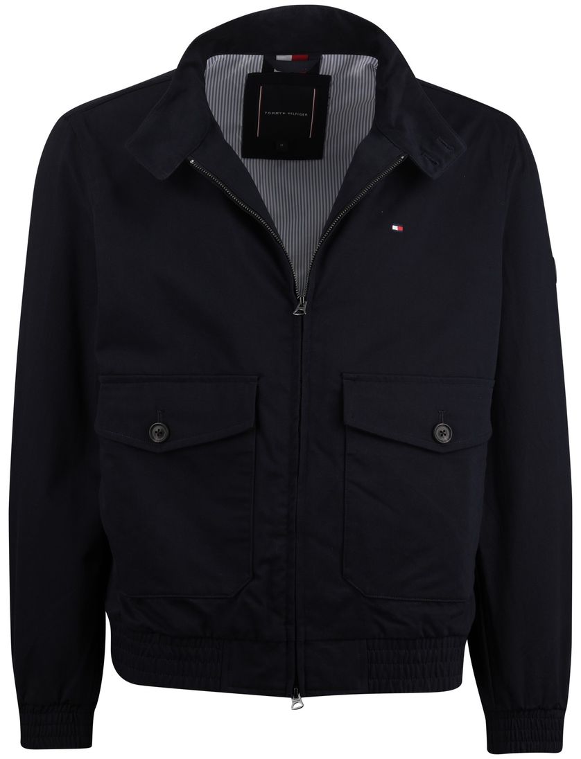 zomerjas Tommy Hilfiger donkerblauw normale fit klepzakken