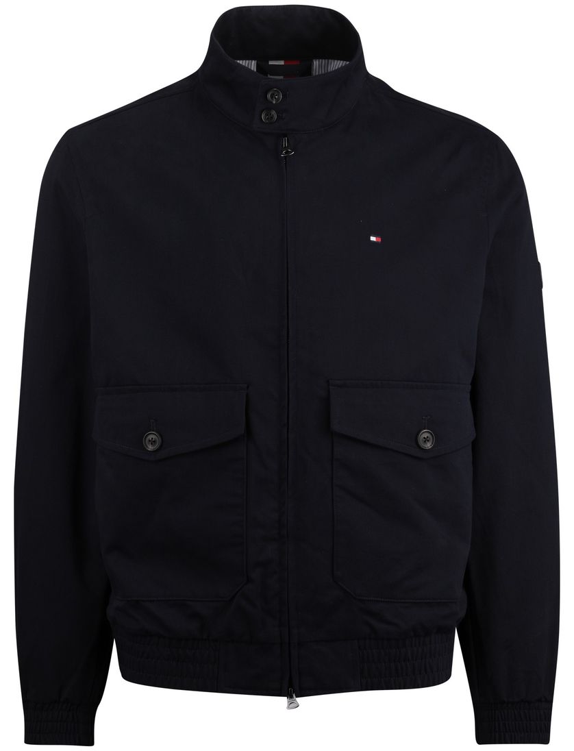 zomerjas Tommy Hilfiger donkerblauw normale fit klepzakken