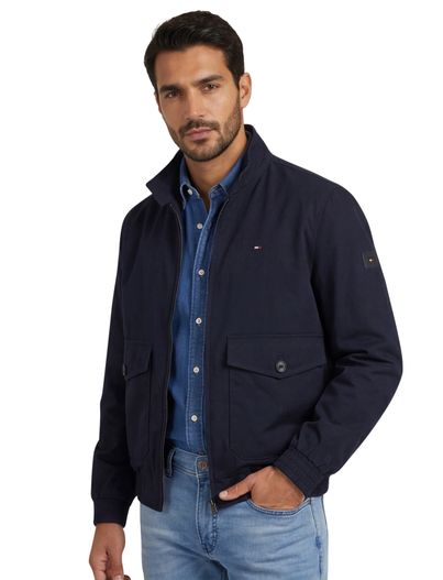 Tommy Hilfiger zomerjas Tommy Hilfiger donkerblauw normale fit klepzakken