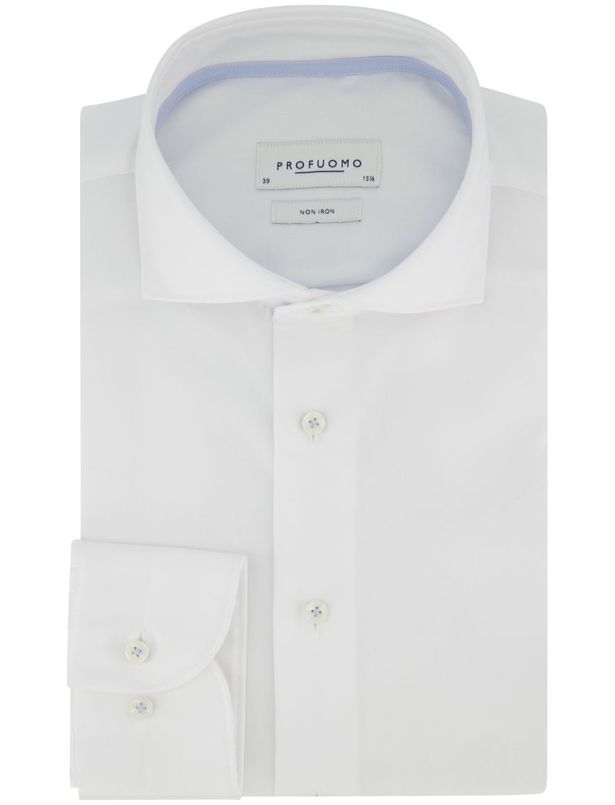 Profuomo overhemd wit strijkvrij