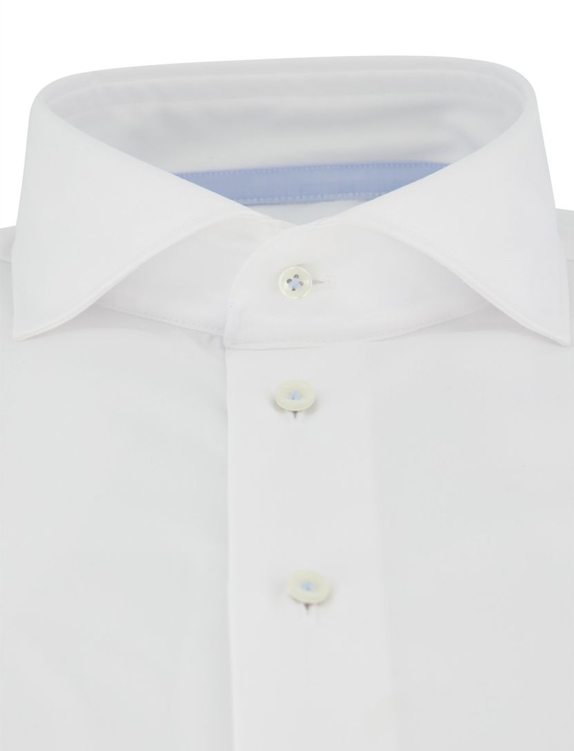 overhemd wit slim fit effen Profuomo lange mouw katoen