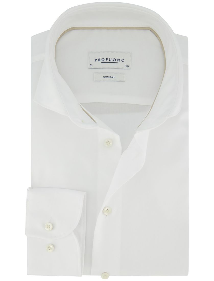 overhemd wit lange mouw Profuomo 100% katoen effen