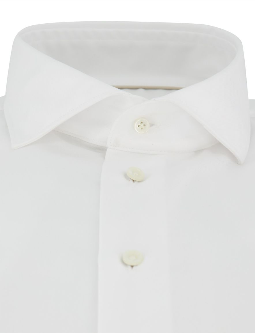 Profuomo overhemd wit katoen strijkvrij