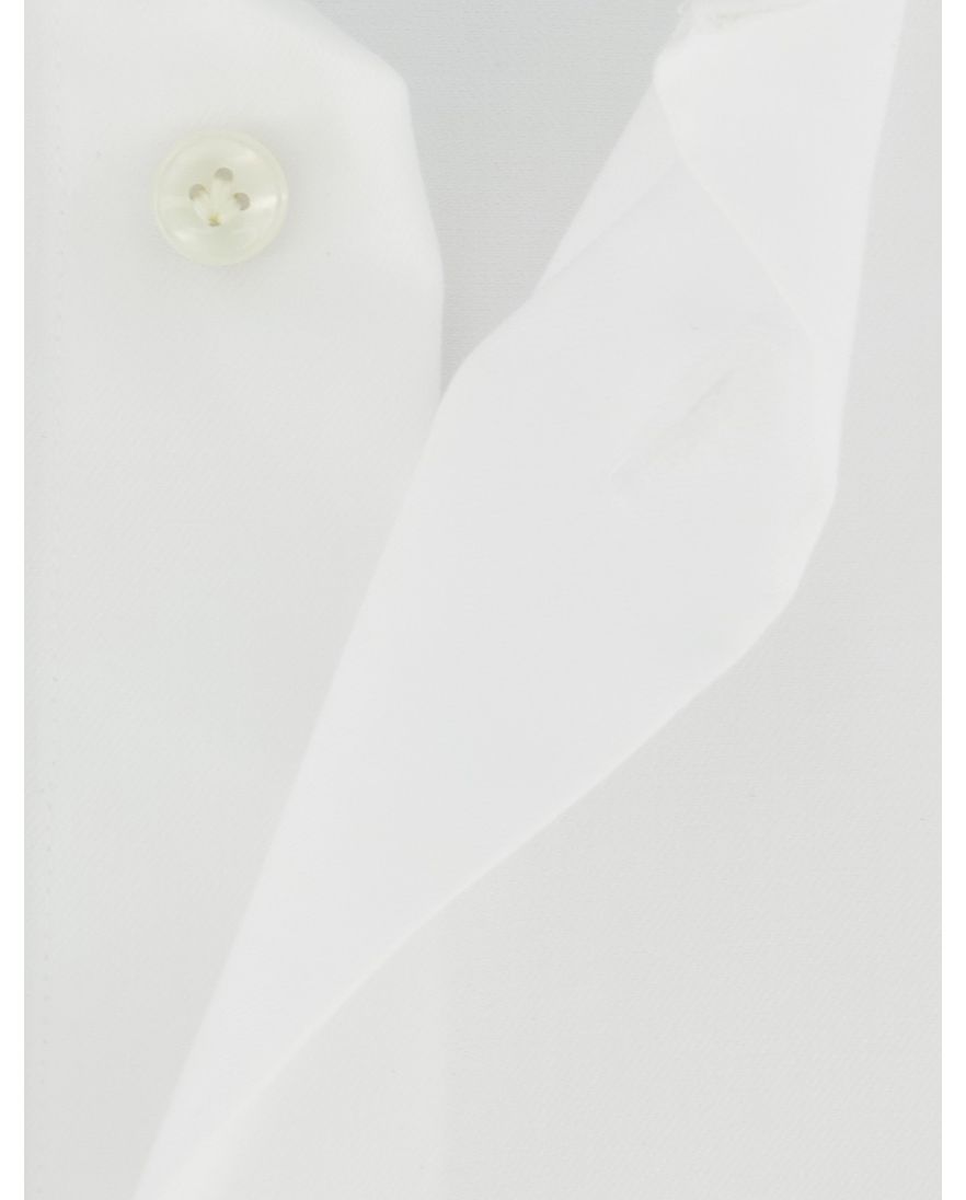 Profuomo Overhemd Slim fit wit strijkvrij katoen wide collar