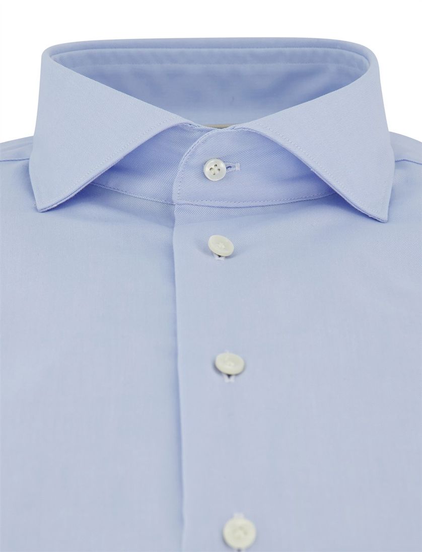 Lichtblauw katoenen overhemd Profuomo Slim Fit strijkvrij