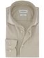 Beige katoenen Profuomo Slim Fit overhemd strijkvrij