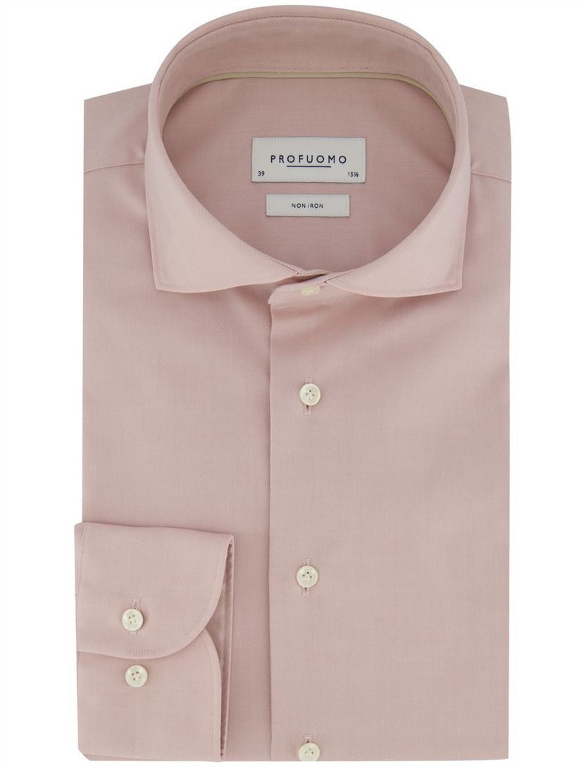 Overhemd Profuomo Slim Fit roze effen