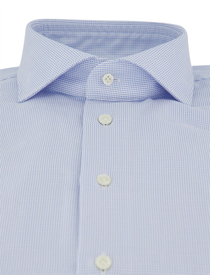 Profuomo overhemd Slim Fit lichtblauw geprint strijkvrij