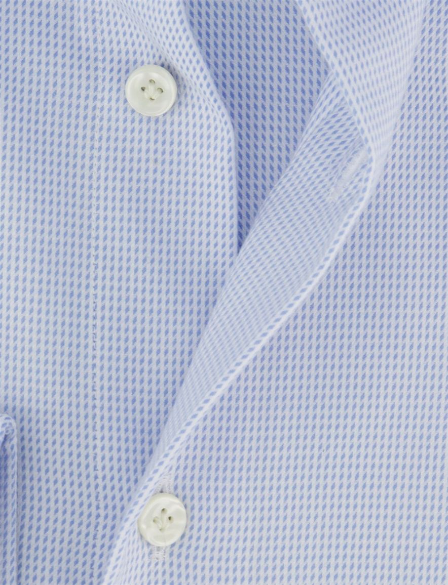 Profuomo overhemd Slim Fit lichtblauw geprint strijkvrij