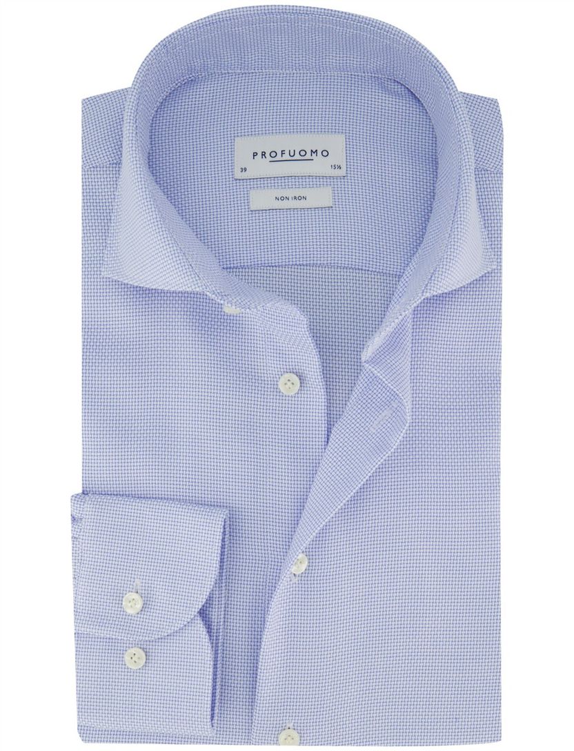 Lichtblauw overhemd Profuomo Slim Fit strijkvrij