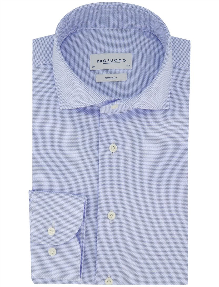 Lichtblauw overhemd Profuomo Slim Fit strijkvrij