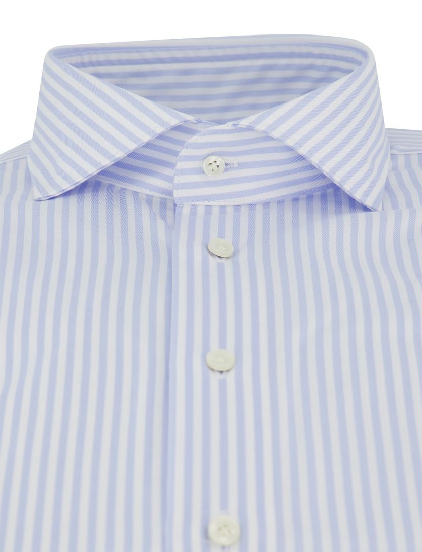 Overhemd Profuomo lichtblauw gestreept slim fit