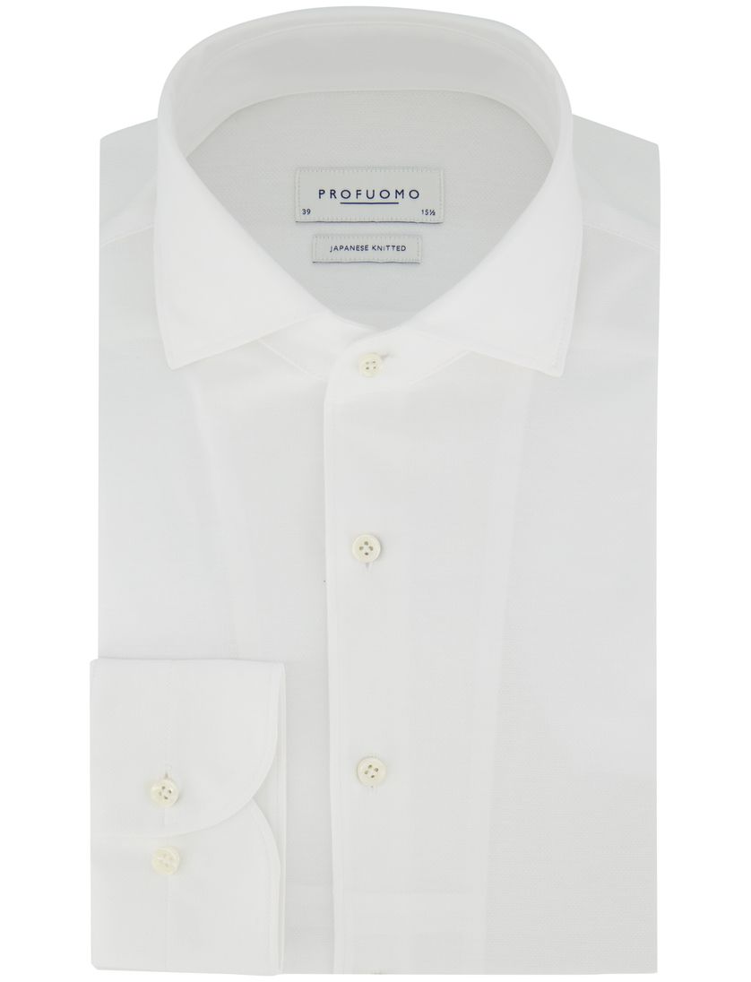 Japanese Knitted overhemd Profuomo wit effen