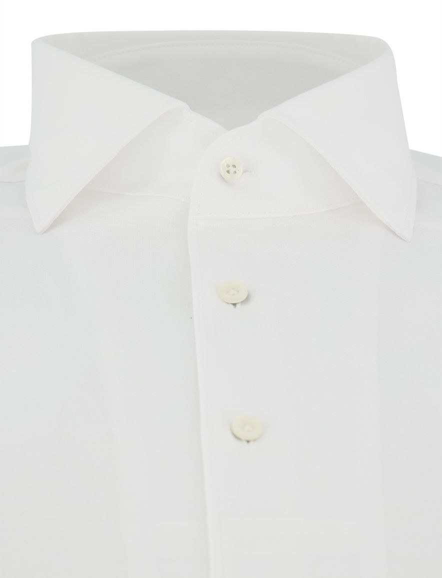 Profuomo Japanese Knitted overhemd wit effen