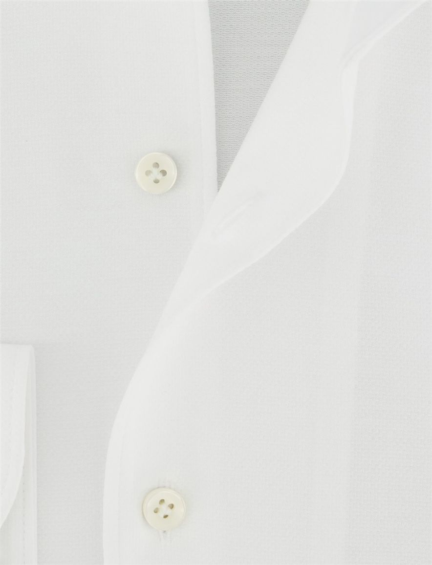 Profuomo Japanese Knitted overhemd wit effen