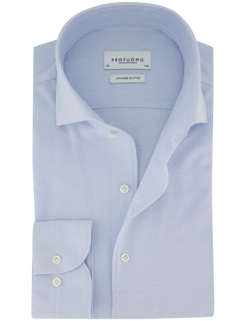 Profuomo overhemd Japanese Knitted lichtblauw slim fit