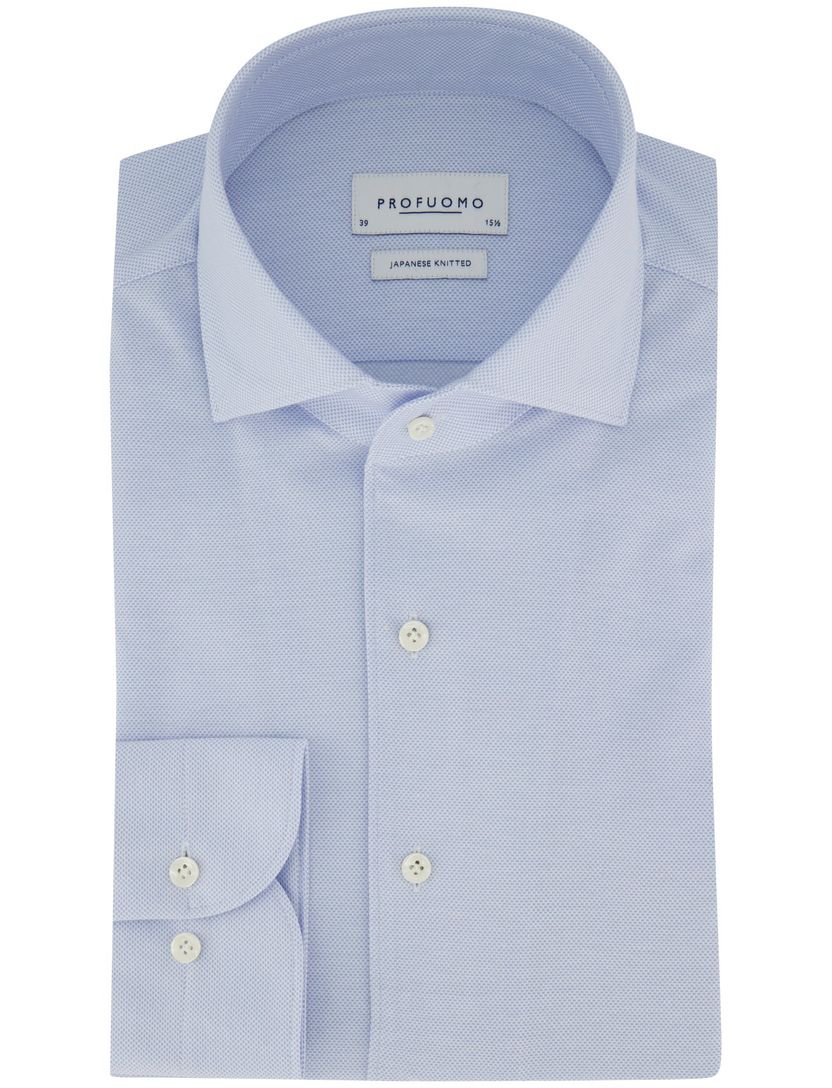 Profuomo overhemd Japanese Knitted lichtblauw slim fit