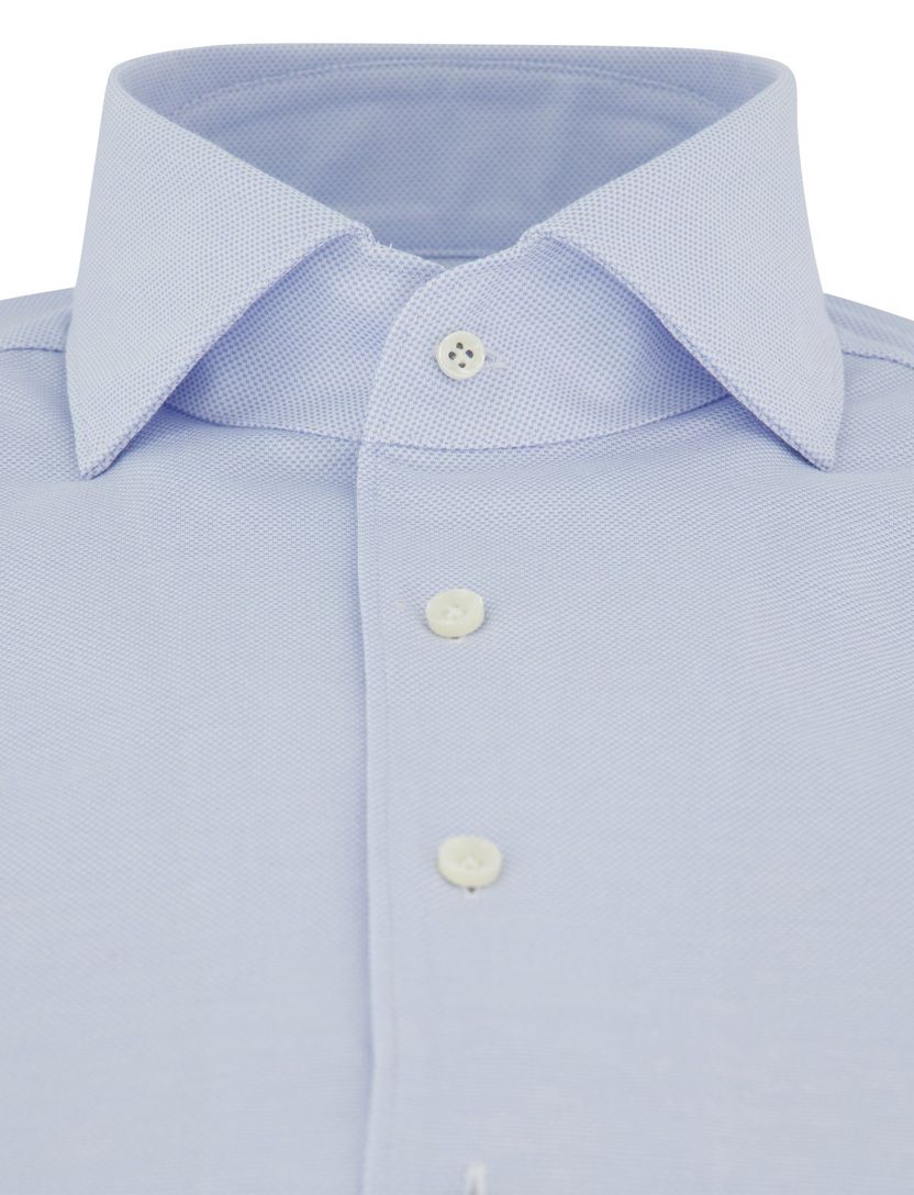 Profuomo overhemd Japanese Knitted lichtblauw slim fit