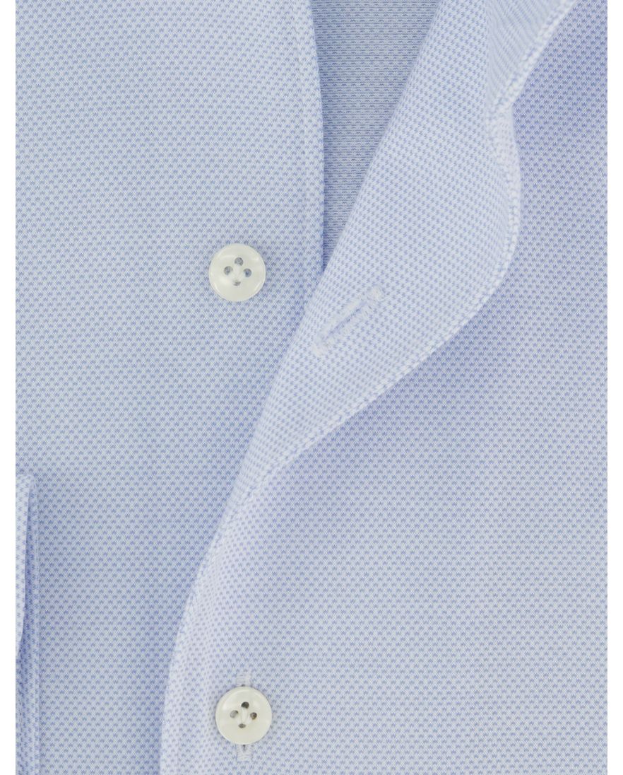 Profuomo Japanese Knitted overhemd lichtblauw effen