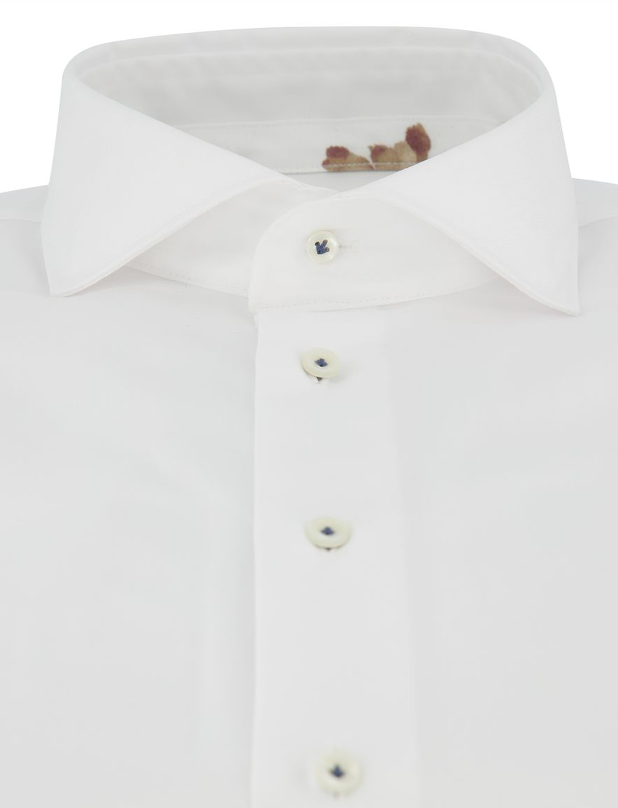 Profuomo overhemd Slim Fit wit effen strijkvrij