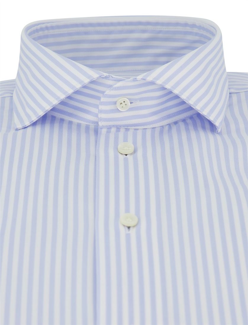 Lichtblauw gestreept Profuomo overhemd Slim Fit