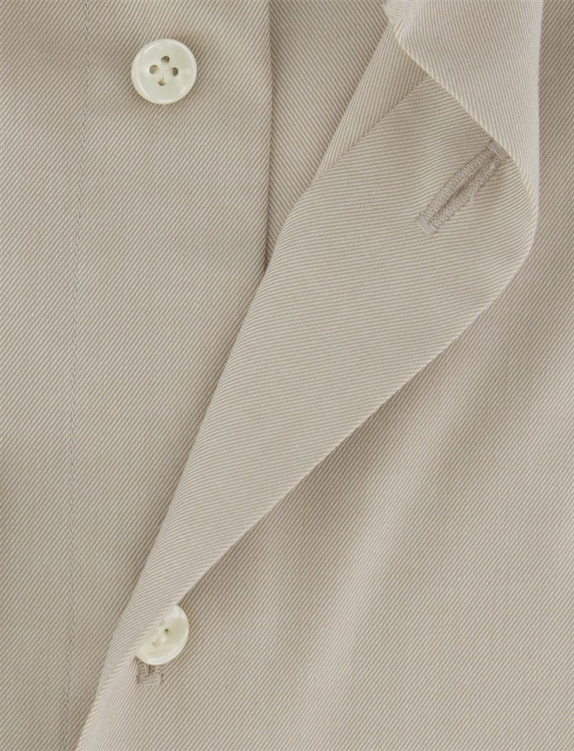 Beige Profuomo overhemd Slim Fit mouwlengte 7 katoen