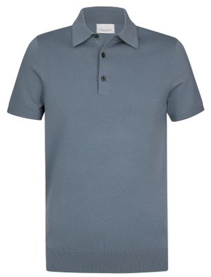 Profuomo Profuomo poloshirt 3 knoops blauw grijs