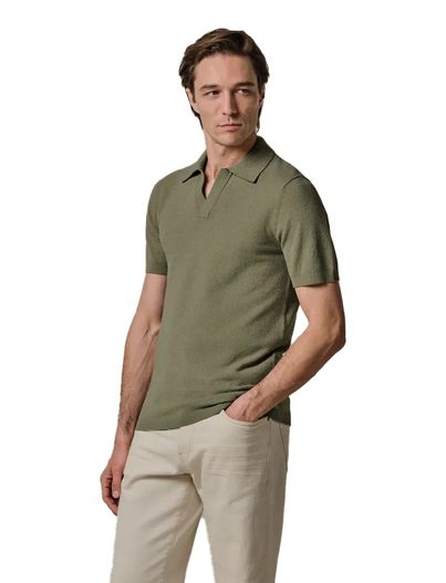 Profuomo Profuomo poloshirt v-hals mid groen