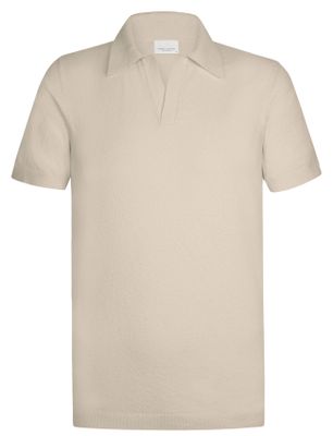 Profuomo Profuomo poloshirt creme v-hals