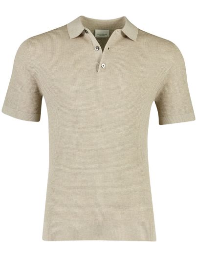 Profuomo Profuomo poloshirt beige 3 knoops